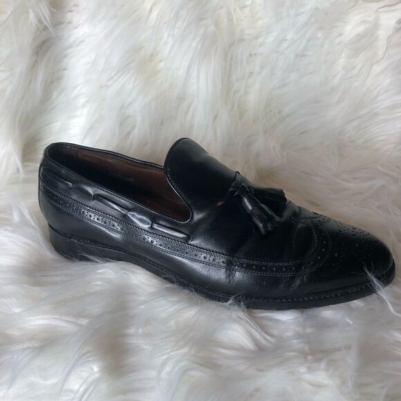 ALLEN EDMONDS BERWICK WINGTIP Tassle SLIP ON LEATHER LOAFER SHOE 10D - Picture 3 of 13